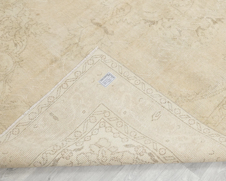 Beige Turkish Oushak Rug 6'5" x 10'2" Hand-Knotted | No. VR54028