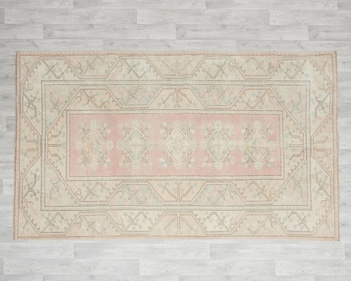 Beige Turkish Oushak Rug 4'11" x 7'10" Hand-Knotted view 9