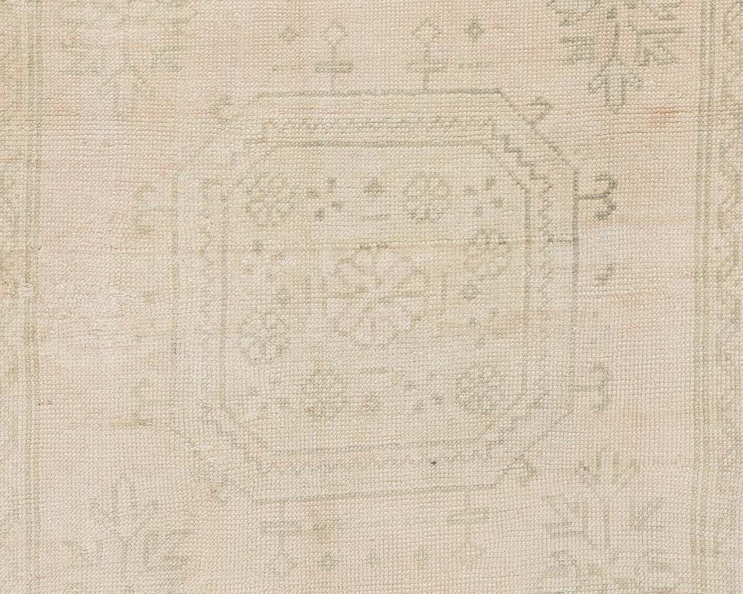 Beige Turkish Oushak Rug 2'8" x 10'11" Hand-Knotted | No. VR54133
