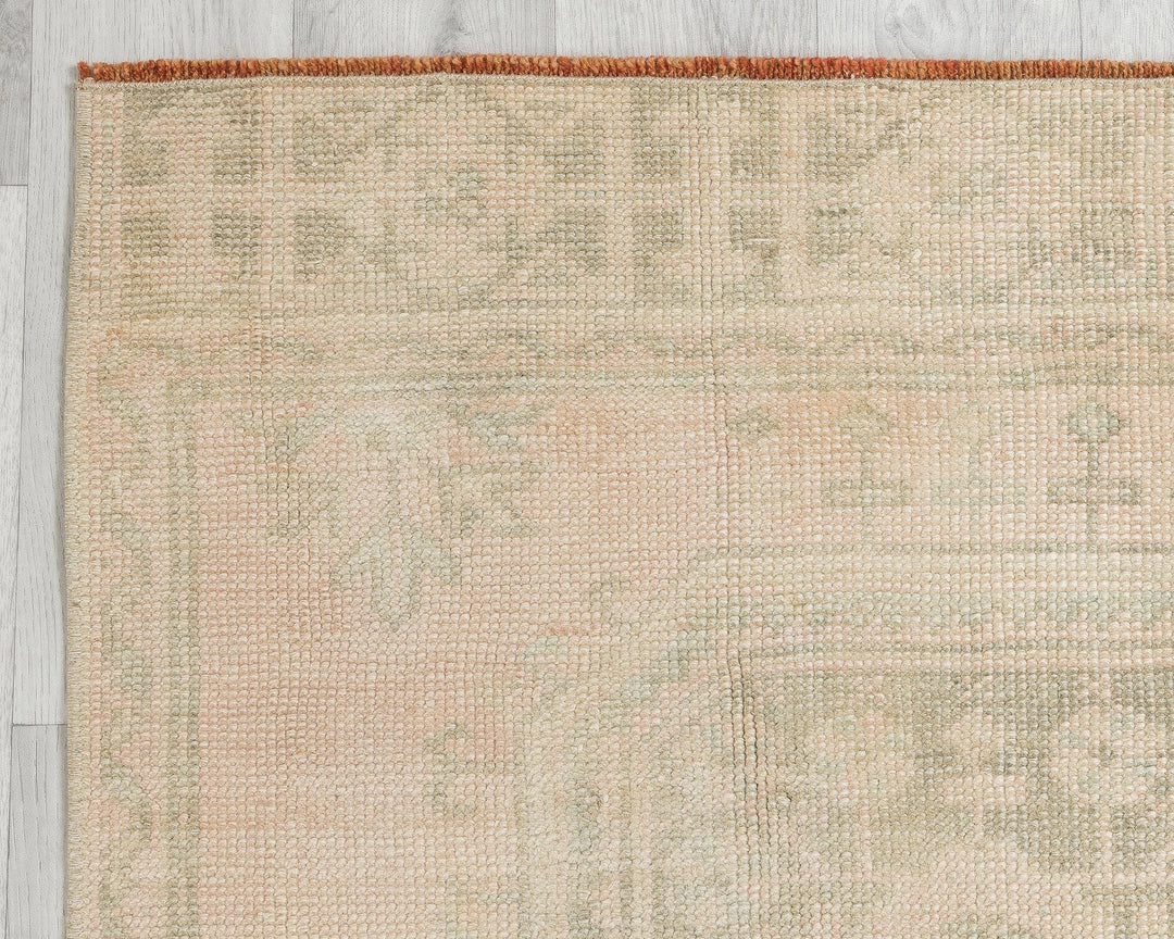 Beige Turkish Oushak Rug 2'8" x 10'11" Hand-Knotted | No. VR54133