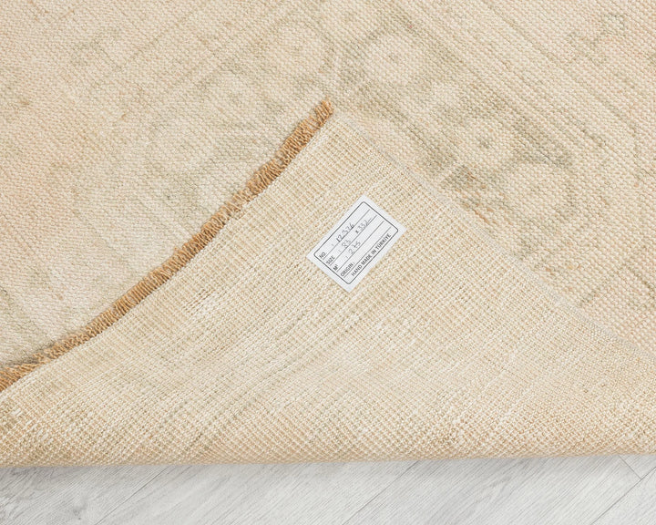 Beige Turkish Oushak Rug 2'8" x 10'11" Hand-Knotted | No. VR54133