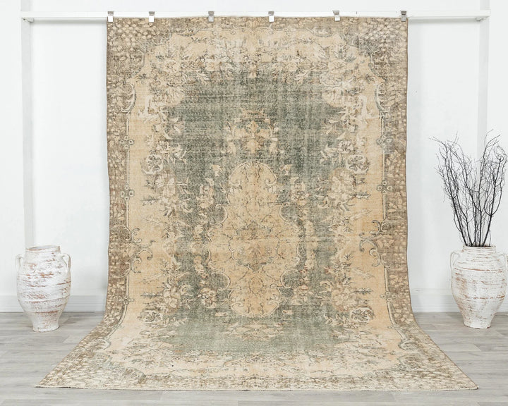 Rust Turkish Oushak Rug 6' 5" x 10' 4" Hand-Knotted