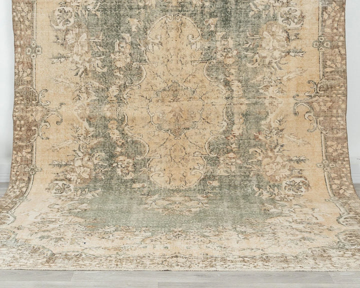 Rust Turkish Oushak Rug 6' 5" x 10' 4" Hand-Knotted detail