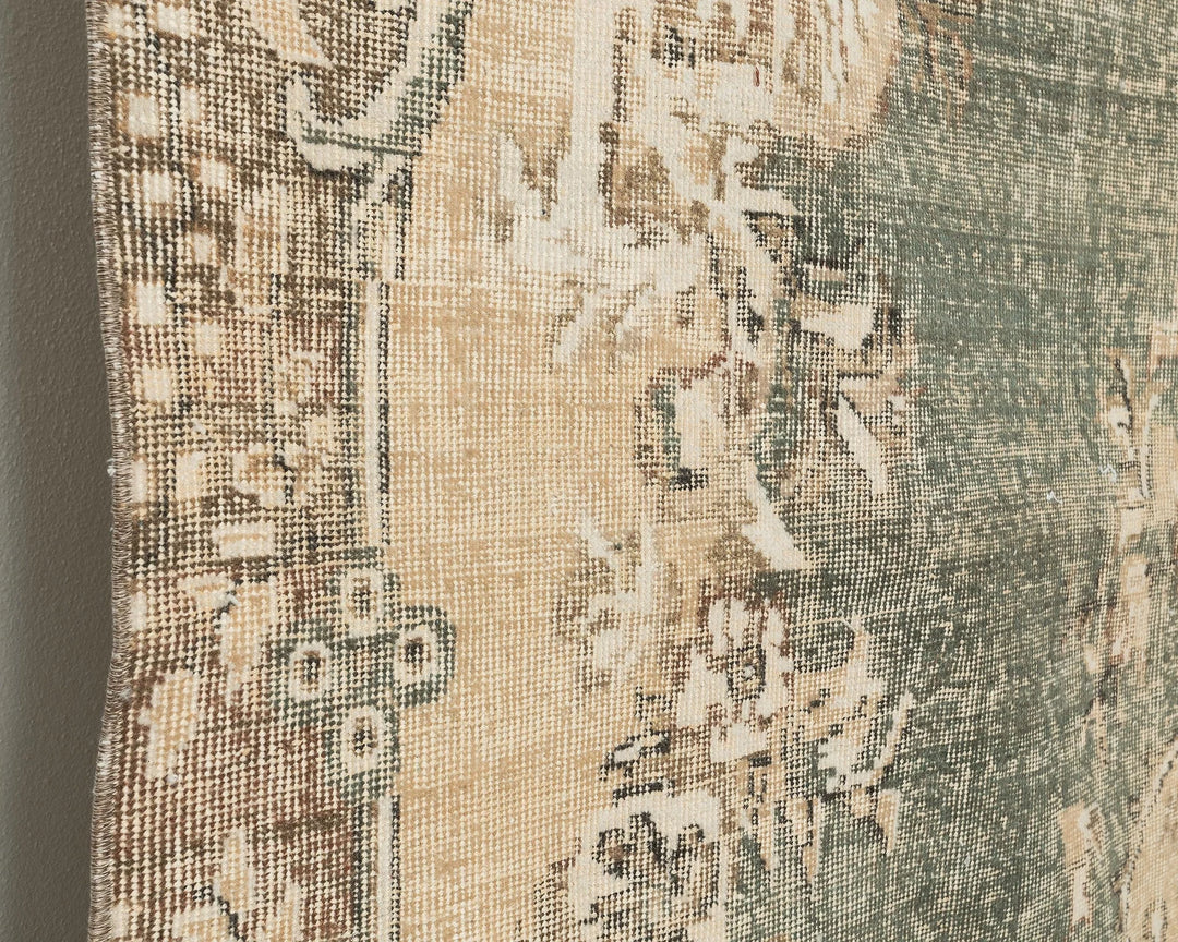 Rust Turkish Oushak Rug 6' 5" x 10' 4" Hand-Knotted close-up