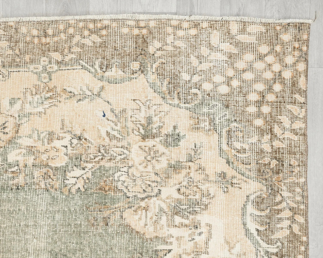 Rust Turkish Oushak Rug 6' 5" x 10' 4" Hand-Knotted pattern