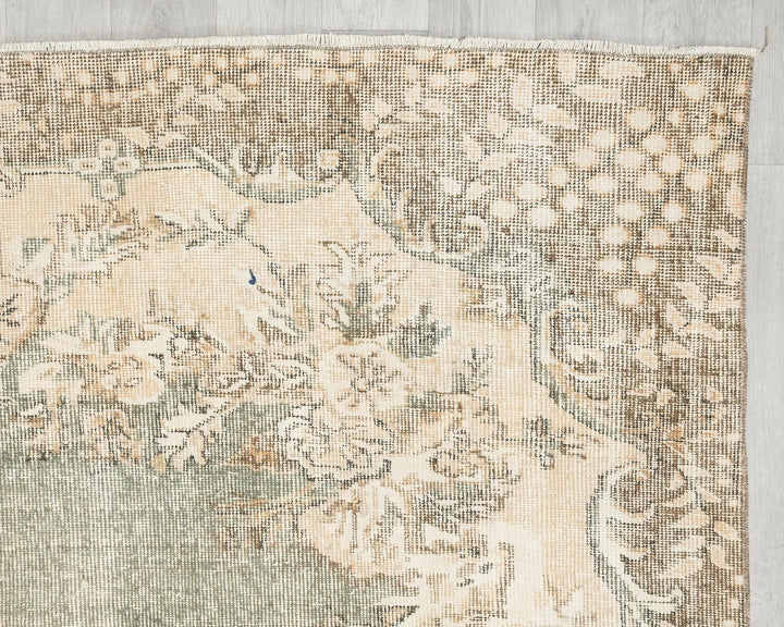 Rust Turkish Oushak Rug 6' 5" x 10' 4" Hand-Knotted pattern