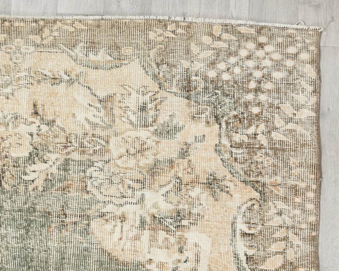 Rust Turkish Oushak Rug 6' 5" x 10' 4" Hand-Knotted border