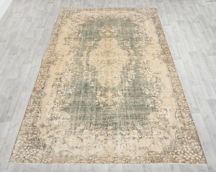 Rust Turkish Oushak Rug 6' 5" x 10' 4" Hand-Knotted reverse