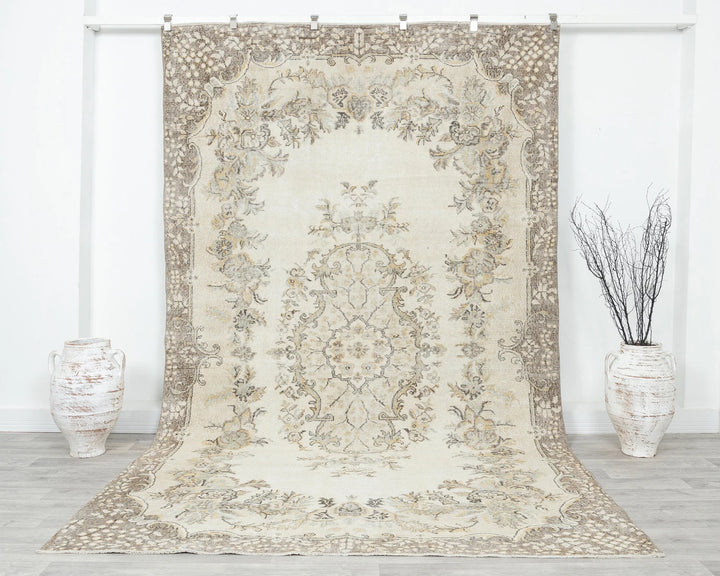 Multicolor Turkish Oushak Rug 6'5" x 10'6" Hand-Knotted | No. VR54233