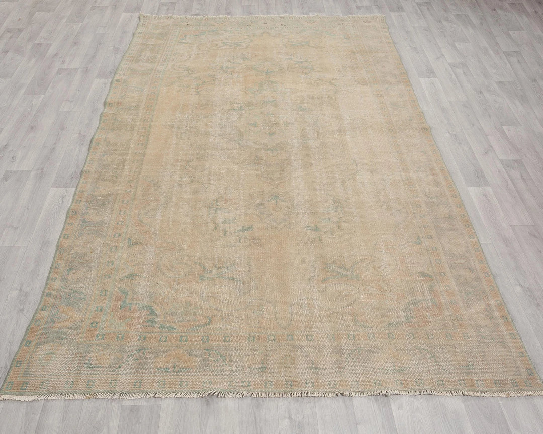 Multicolor Turkish Oushak Rug 5'11" x 9'6" Hand-Knotted | No. VR54318