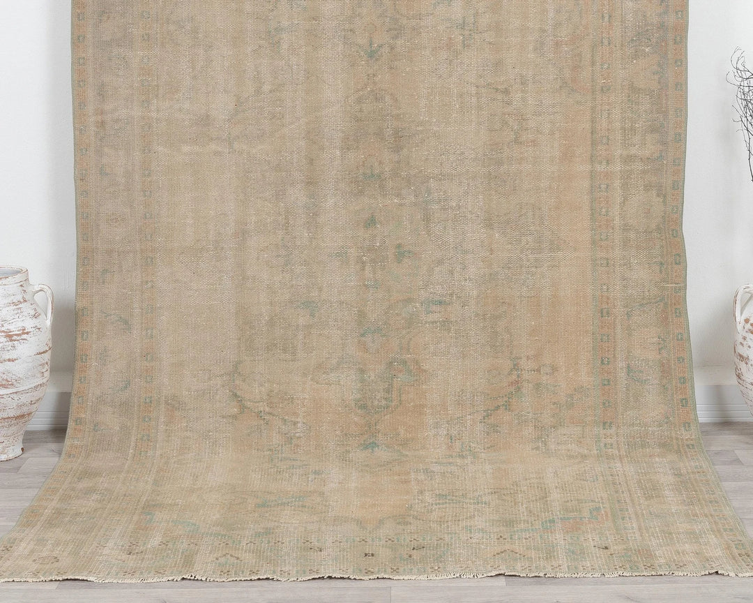 Multicolor Turkish Oushak Rug 5'11" x 9'6" Hand-Knotted | No. VR54318