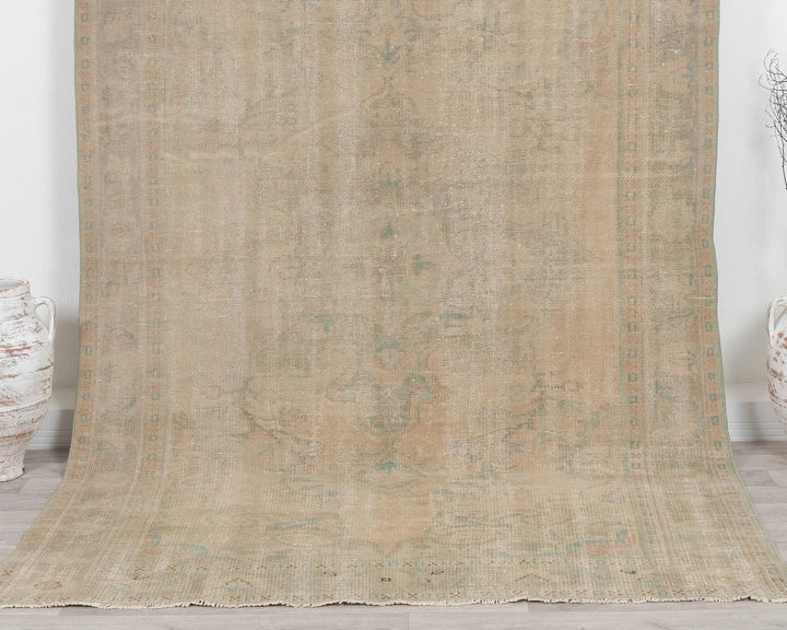 Multicolor Turkish Oushak Rug 5'11" x 9'6" Hand-Knotted | No. VR54318