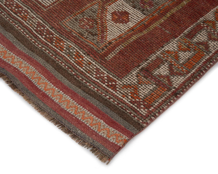 Red Turkish Oushak Rug 3' 4" x 10' Hand-Knotted | No. VR54367
