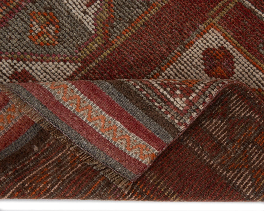 Red Turkish Oushak Rug 3' 4" x 10' Hand-Knotted | No. VR54367
