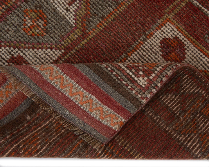 Red Turkish Oushak Rug 3' 4" x 10' Hand-Knotted | No. VR54367