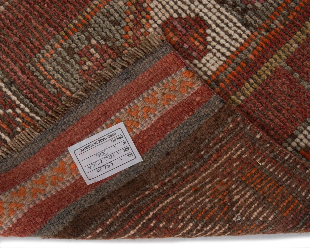 Red Turkish Oushak Rug 3' 4" x 10' Hand-Knotted | No. VR54367