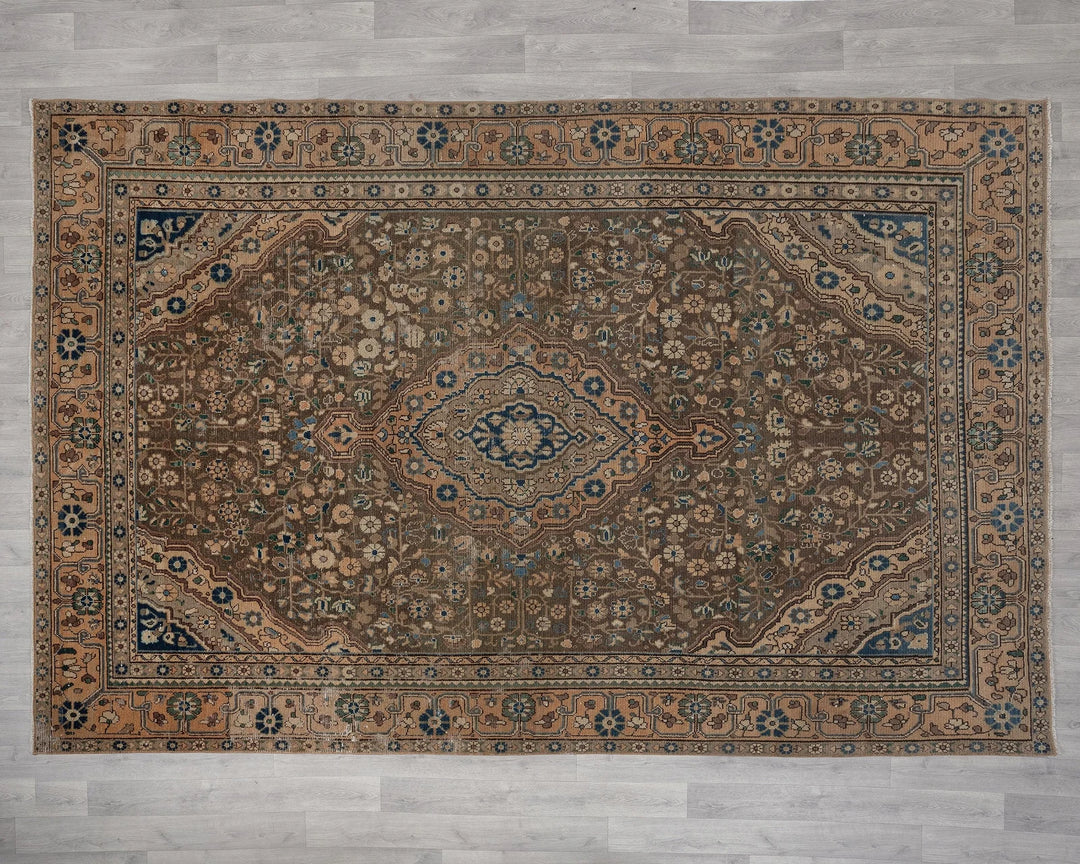 Multicolor Turkish Oushak Rug 7'3" x 10'10" Hand-Knotted | No. VR54472