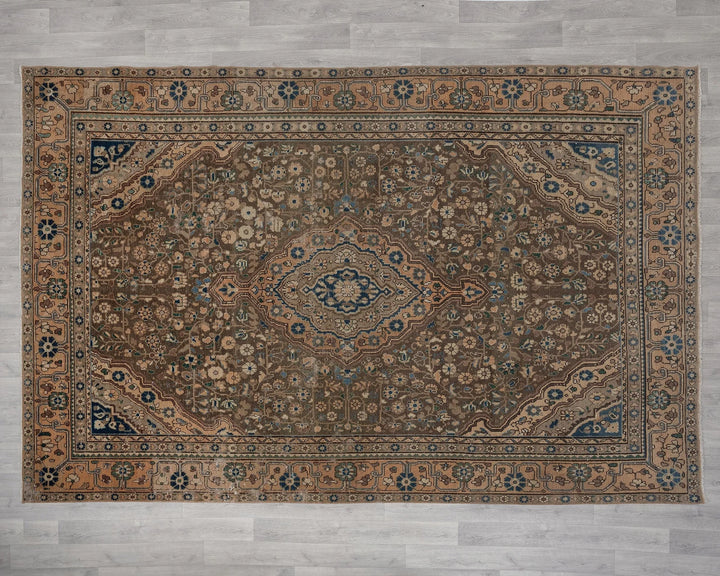 Multicolor Turkish Oushak Rug 7'3" x 10'10" Hand-Knotted | No. VR54472