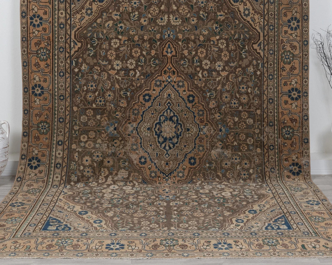 Multicolor Turkish Oushak Rug 7'3" x 10'10" Hand-Knotted | No. VR54472