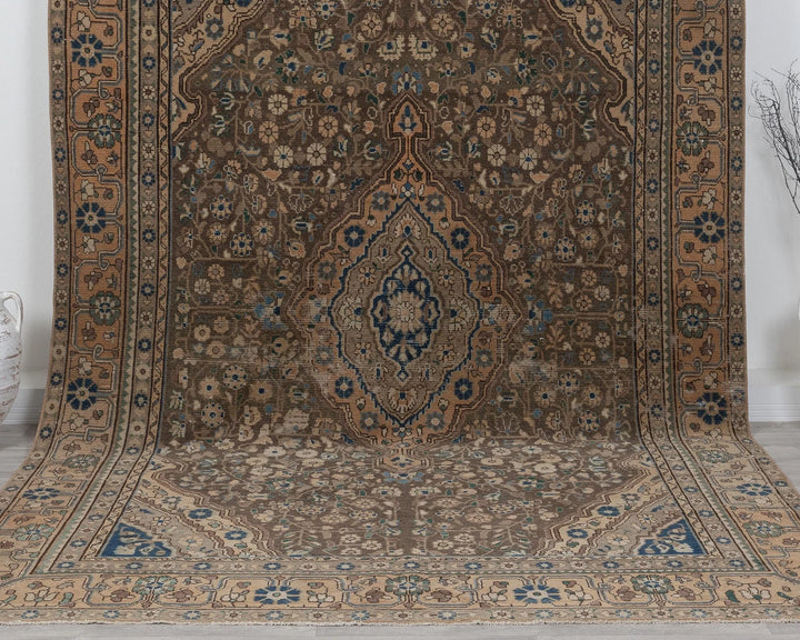 Multicolor Turkish Oushak Rug 7'3" x 10'10" Hand-Knotted | No. VR54472
