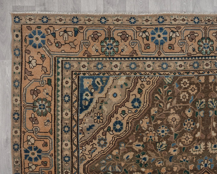 Multicolor Turkish Oushak Rug 7'3" x 10'10" Hand-Knotted | No. VR54472