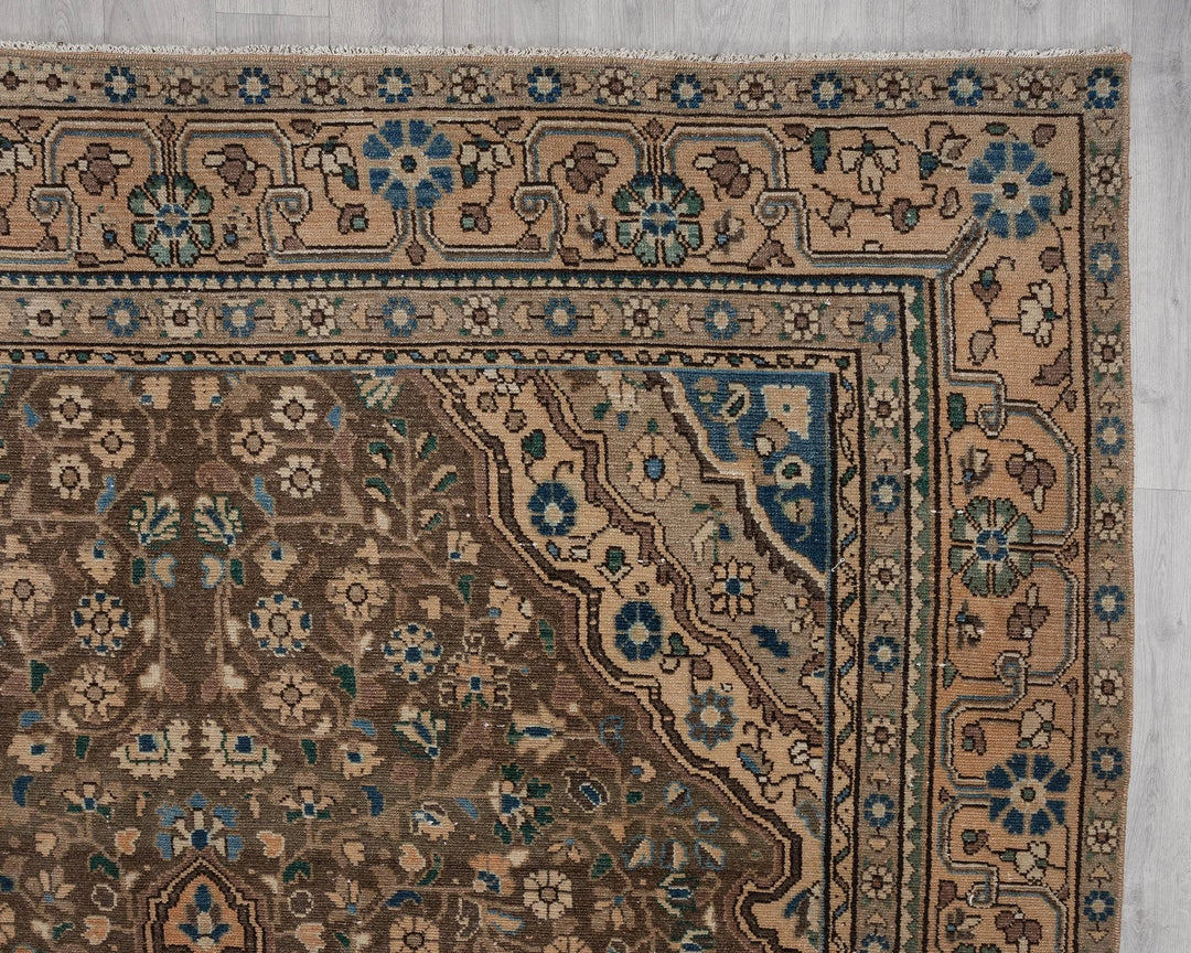 Multicolor Turkish Oushak Rug 7'3" x 10'10" Hand-Knotted | No. VR54472