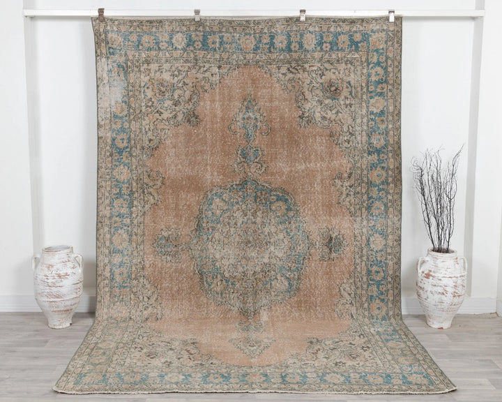 Multicolor Turkish Oushak Rug 6'9" x 10'2" Hand-Knotted | No. VR54552