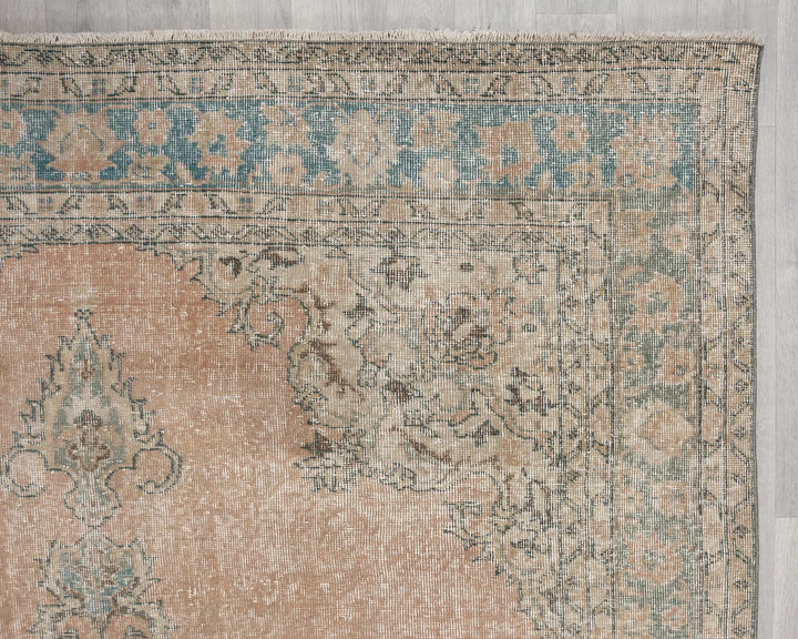 Multicolor Turkish Oushak Rug 6'9" x 10'2" Hand-Knotted | No. VR54552