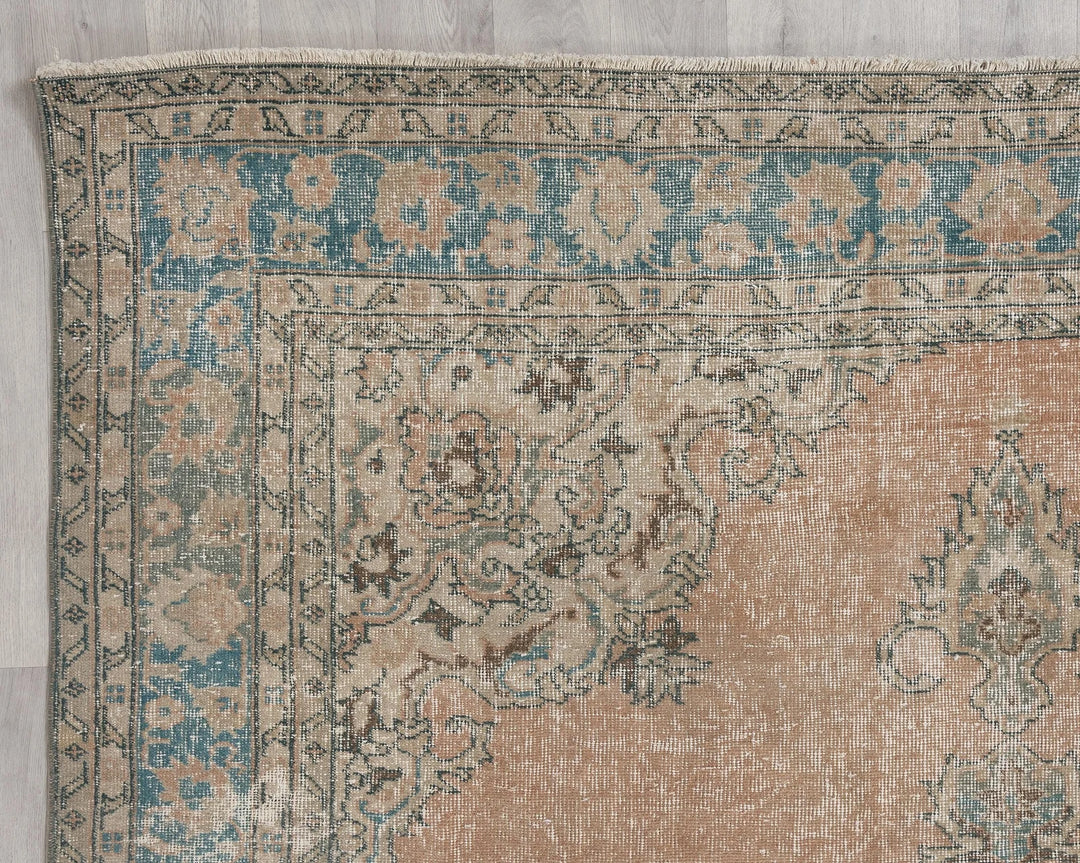 Multicolor Turkish Oushak Rug 6'9" x 10'2" Hand-Knotted | No. VR54552