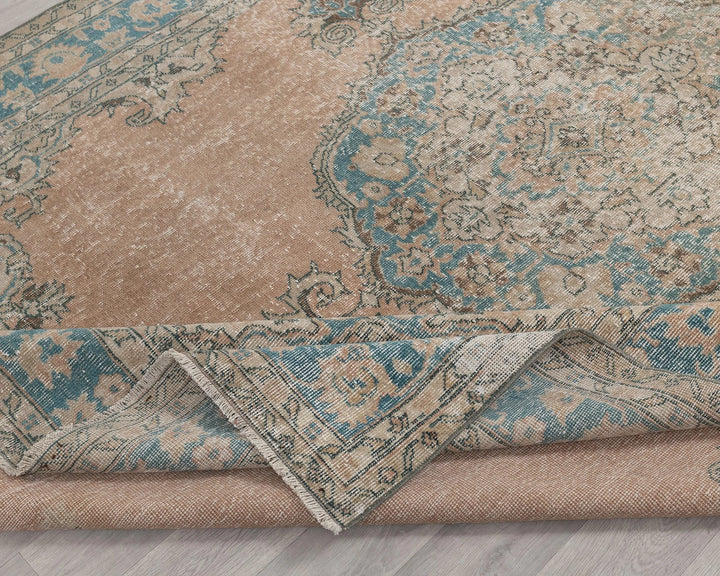 Multicolor Turkish Oushak Rug 6'9" x 10'2" Hand-Knotted | No. VR54552