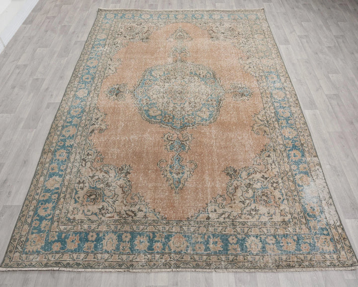 Multicolor Turkish Oushak Rug 6'9" x 10'2" Hand-Knotted | No. VR54552