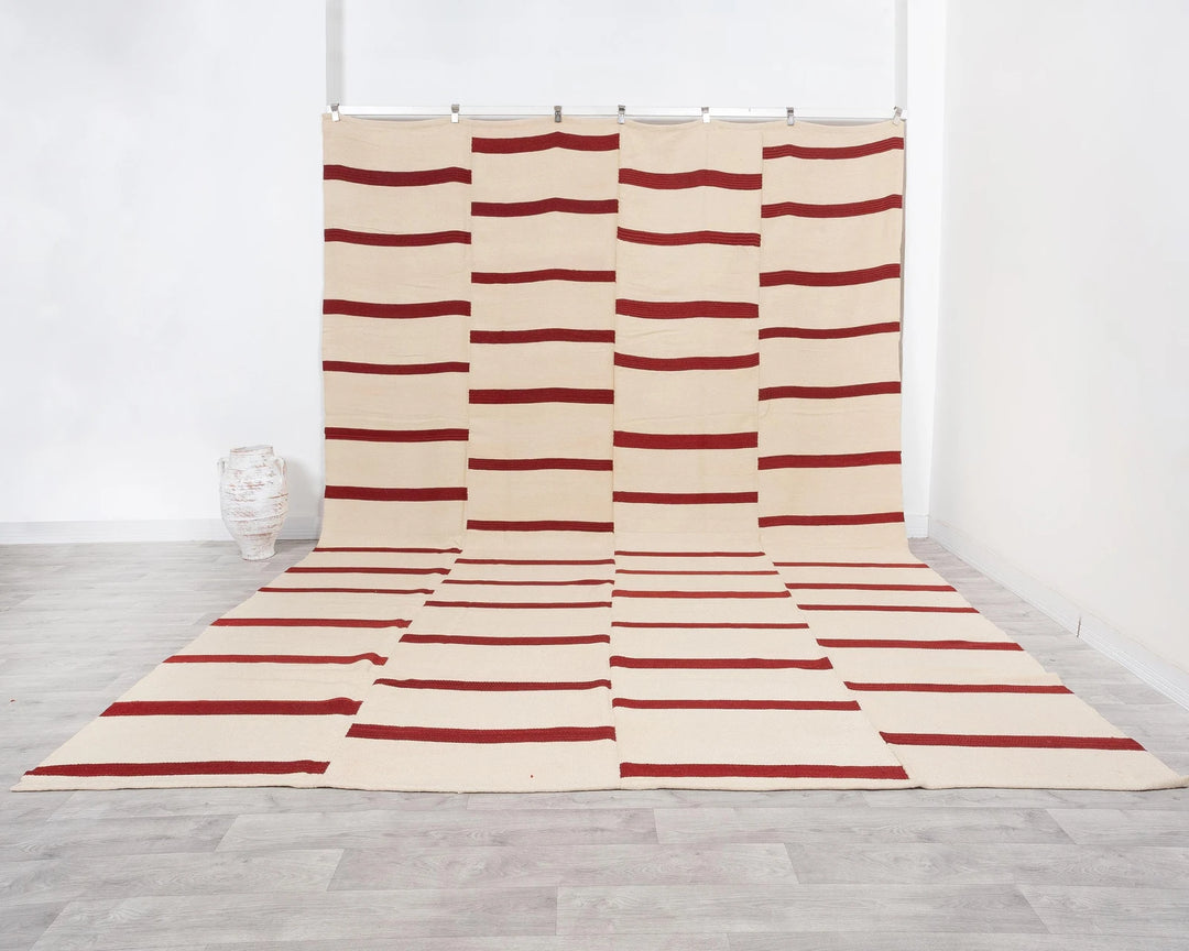 Red Turkish Kilim Rug 10' 1" x 13' 2" Flat-Weave | No. VR54607