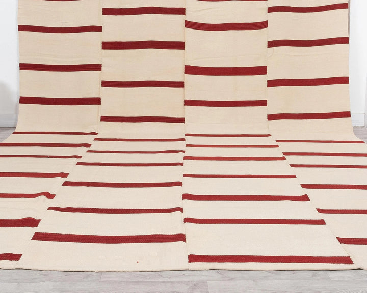 Red Turkish Kilim Rug 10' 1" x 13' 2" Flat-Weave | No. VR54607