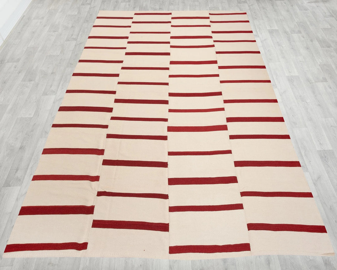 Red Turkish Kilim Rug 10' 1" x 13' 2" Flat-Weave | No. VR54607