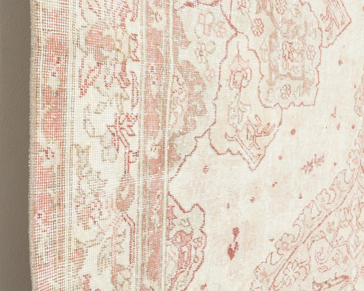 Beige Turkish Oushak Rug 6'7" x 9'7" Hand-Knotted | No. VR54618