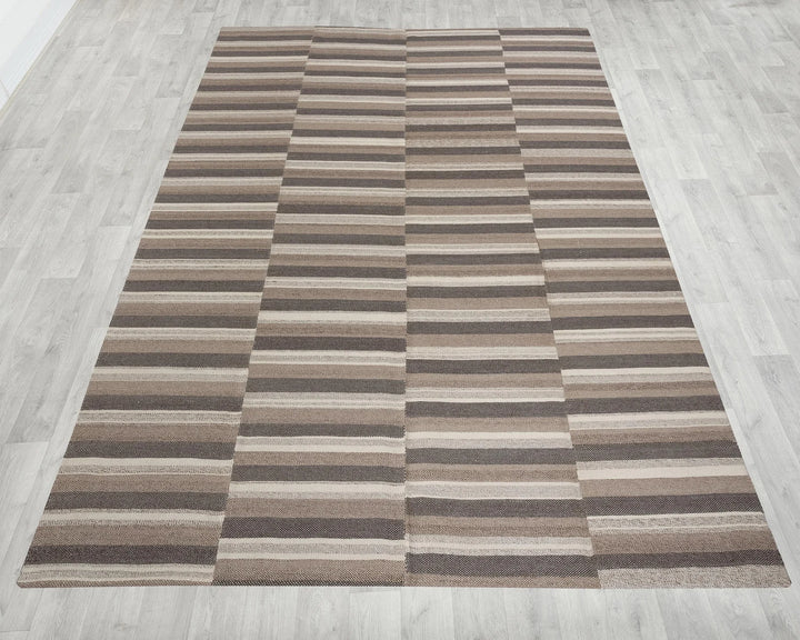 Brown Turkish Kilim Rug 9' x 13' 3" Flat-Weave | No. VR54929