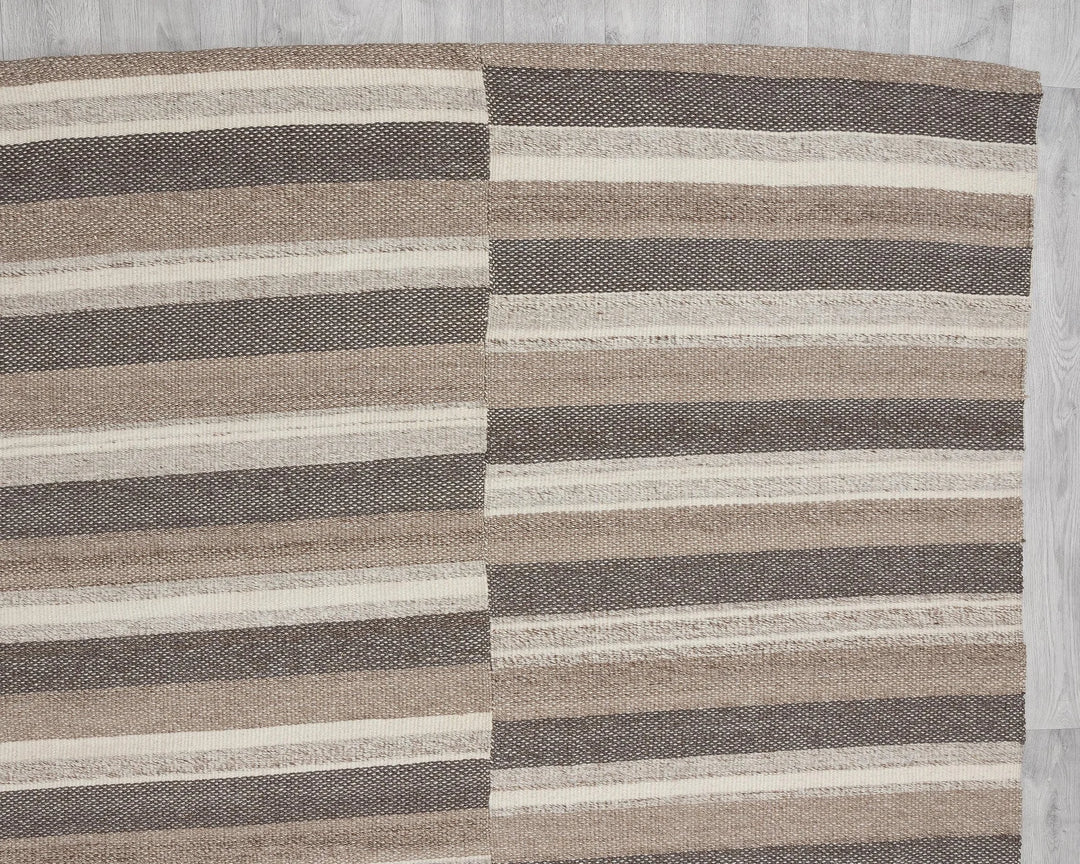 Brown Turkish Kilim Rug 9' x 13' 3" Flat-Weave | No. VR54929