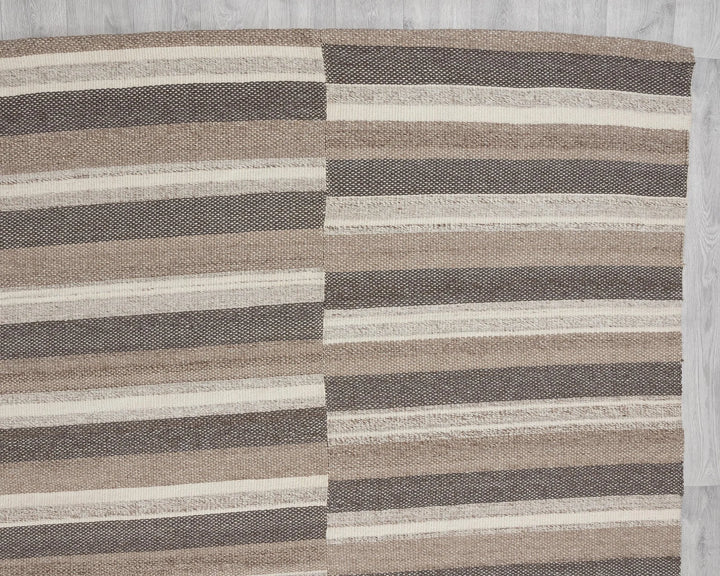 Brown Turkish Kilim Rug 9' x 13' 3" Flat-Weave | No. VR54929