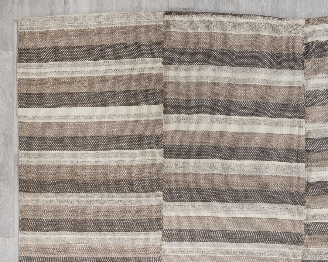 Brown Turkish Kilim Rug 9' x 13' 3" Flat-Weave | No. VR54929