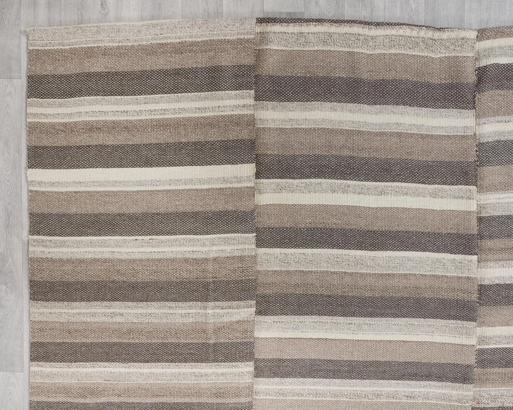 Brown Turkish Kilim Rug 9' x 13' 3" Flat-Weave | No. VR54929