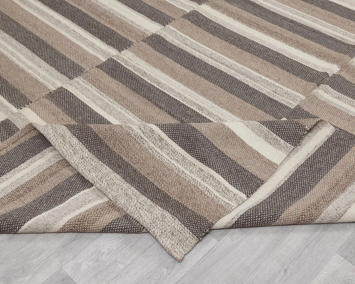 Brown Turkish Kilim Rug 9' x 13' 3" Flat-Weave | No. VR54929