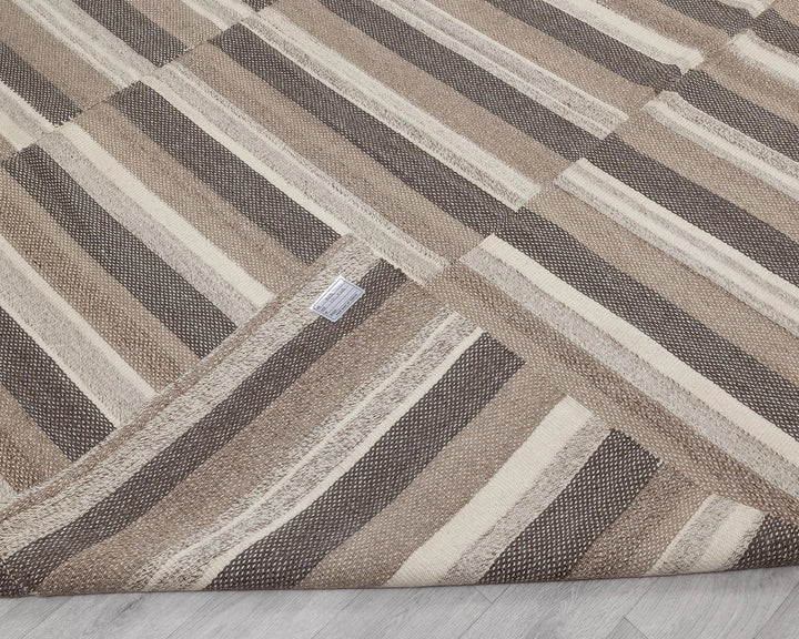 Brown Turkish Kilim Rug 9' x 13' 3" Flat-Weave | No. VR54929