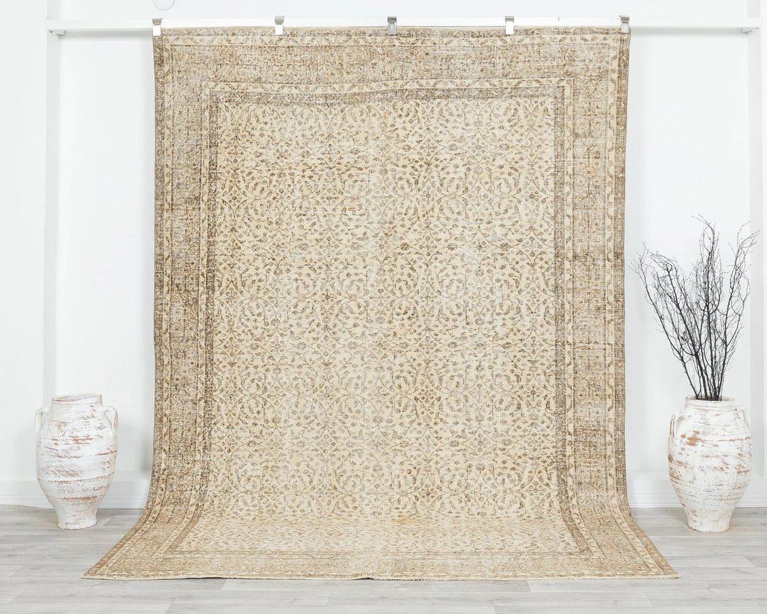 Multicolor Turkish Oushak Rug 6'7" x 9'2" Hand-Knotted | No. VR55127