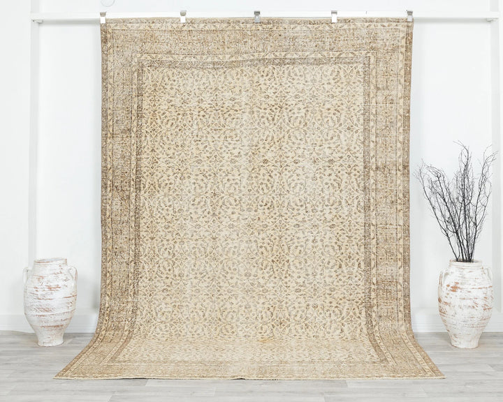 Multicolor Turkish Oushak Rug 6'7" x 9'2" Hand-Knotted | No. VR55127