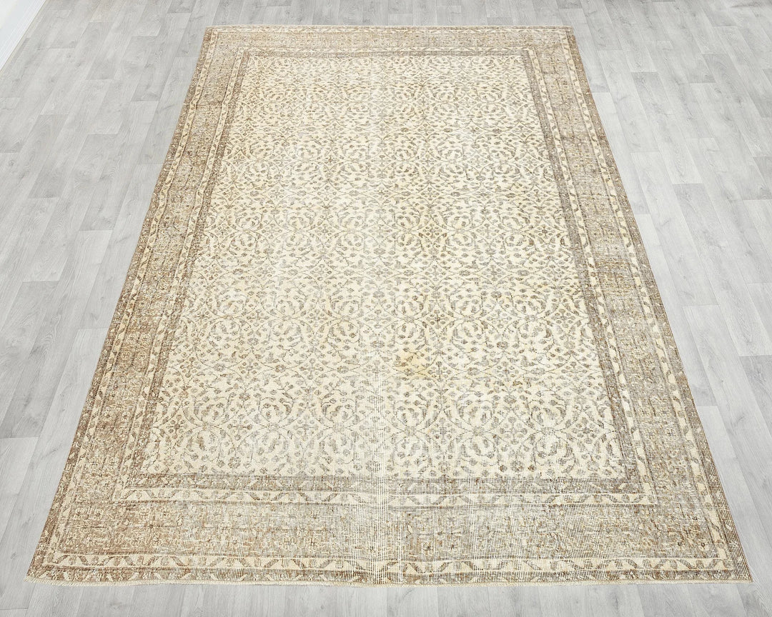 Multicolor Turkish Oushak Rug 6'7" x 9'2" Hand-Knotted | No. VR55127