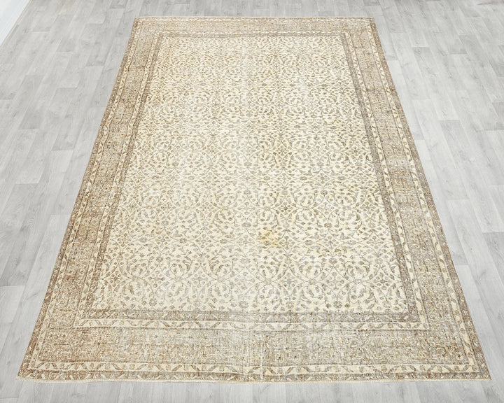Multicolor Turkish Oushak Rug 6'7" x 9'2" Hand-Knotted | No. VR55127