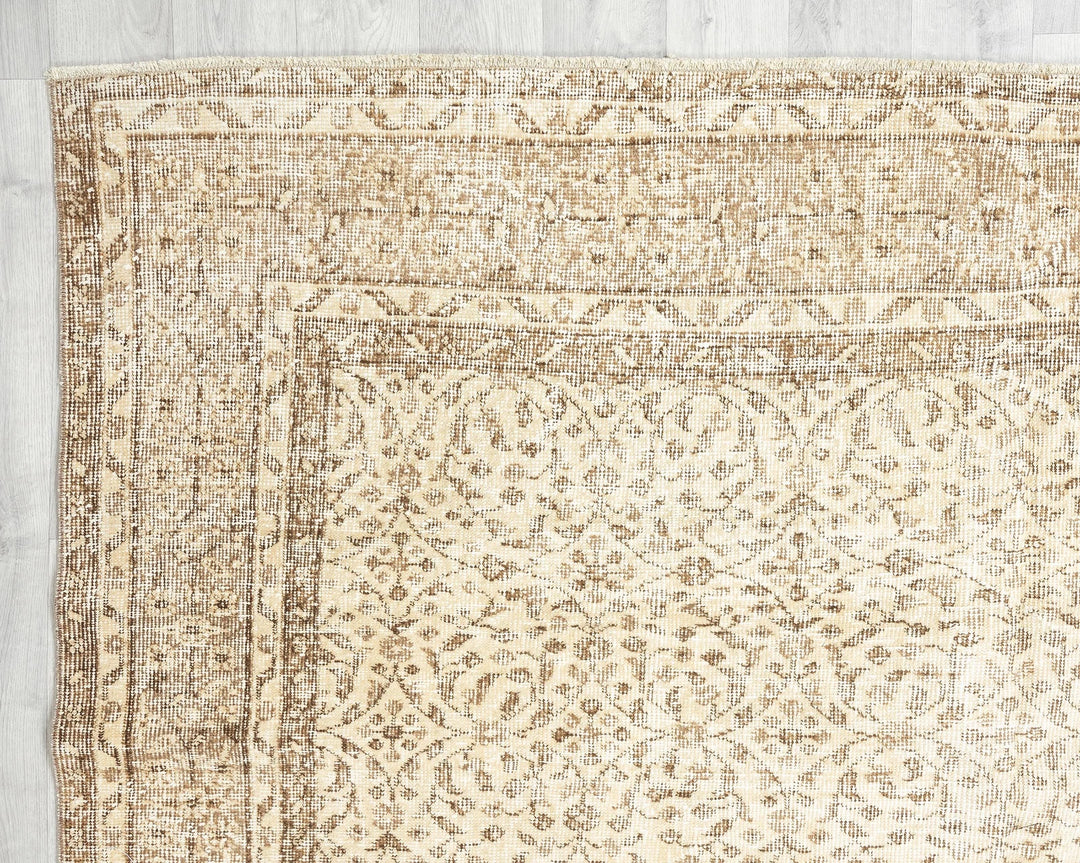 Multicolor Turkish Oushak Rug 6'7" x 9'2" Hand-Knotted | No. VR55127