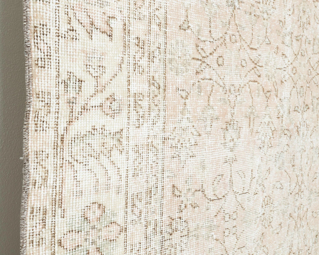 Beige Turkish Oushak Rug 6'7" x 9'8" Hand-Knotted | No. VR55210