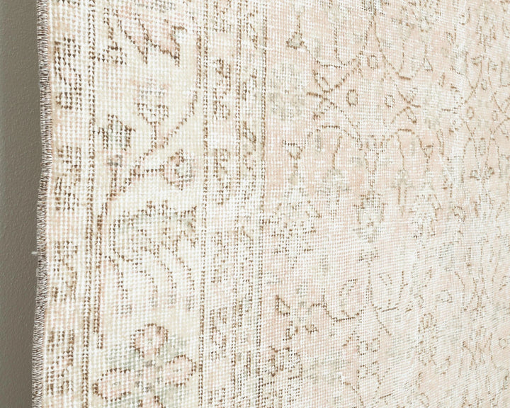 Beige Turkish Oushak Rug 6'7" x 9'8" Hand-Knotted | No. VR55210