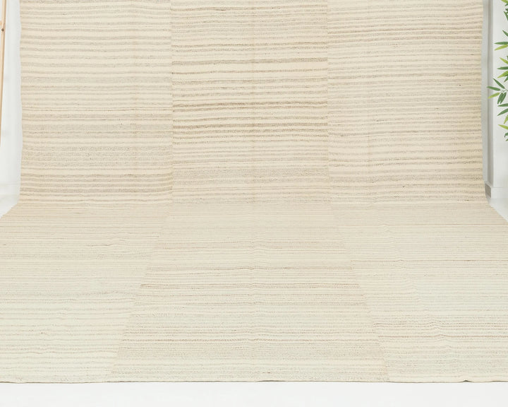 Beige Turkish Kilim Rug 10' x 13' Flat-Weave | No. VR55240
